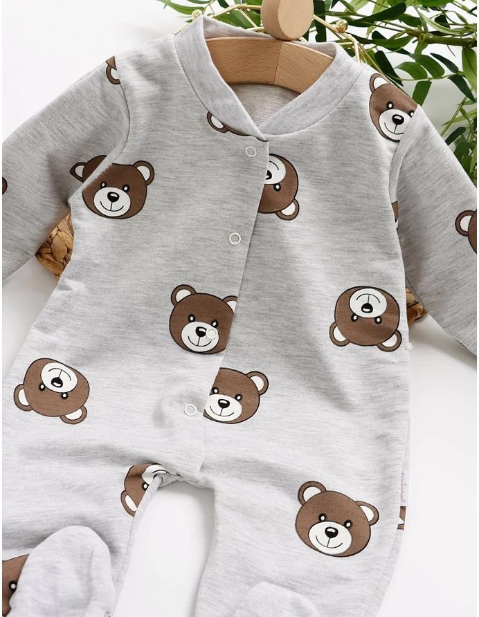 Salopeta cu botosei ursuleti zambareti-gri picture - 4