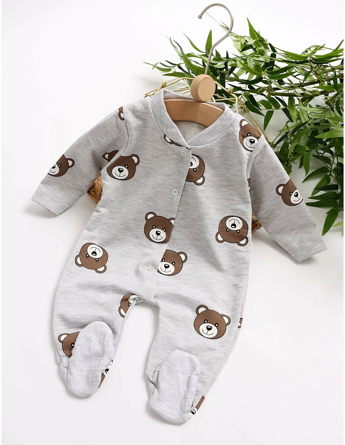 Salopeta cu botosei ursuleti zambareti-gri