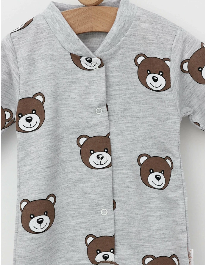 Salopeta cu botosei ursuleti zambareti-gri picture - 5