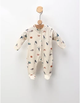 Salopeta cu botosei Zebra, Girafa, Maimutica, crem