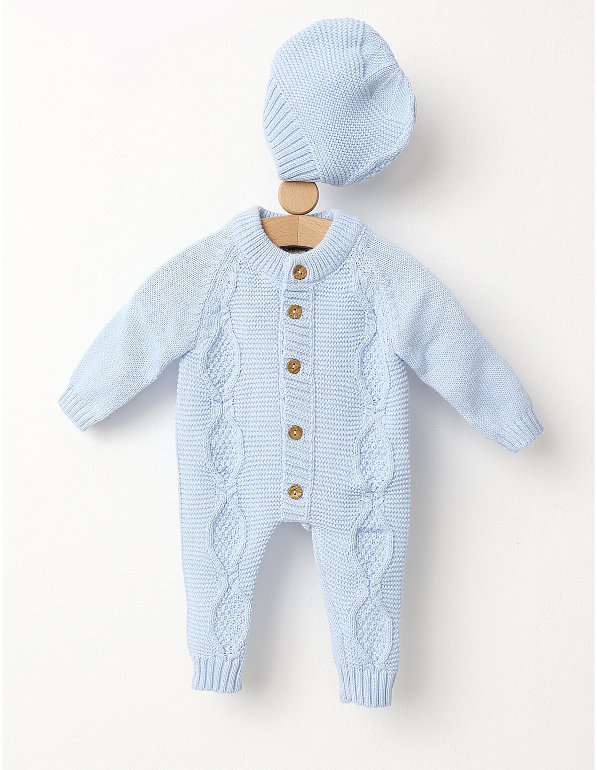 Salopeta cu fes acrilic Crosetel blue