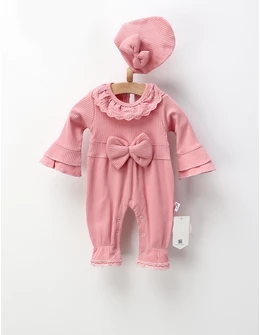 Salopeta cu fes Magda, model roz-prafuit