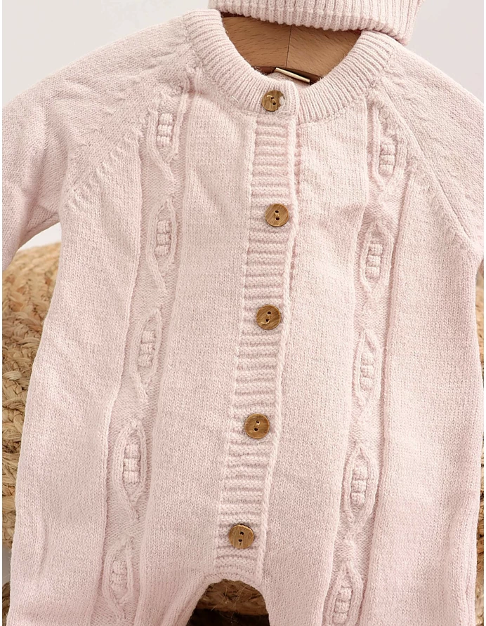 Salopeta cu fes Raducu acrilic Crosetel roz picture - 2