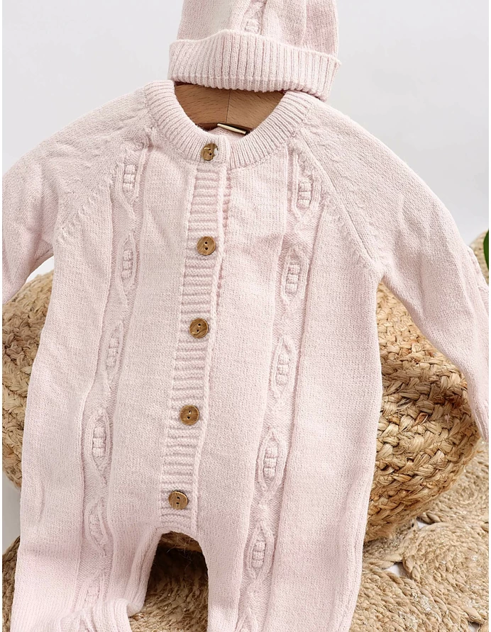 Salopeta cu fes Raducu acrilic Crosetel roz picture - 3