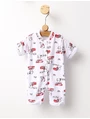 Salopeta Cute Cat 2 MS alb-rosu picture - 1