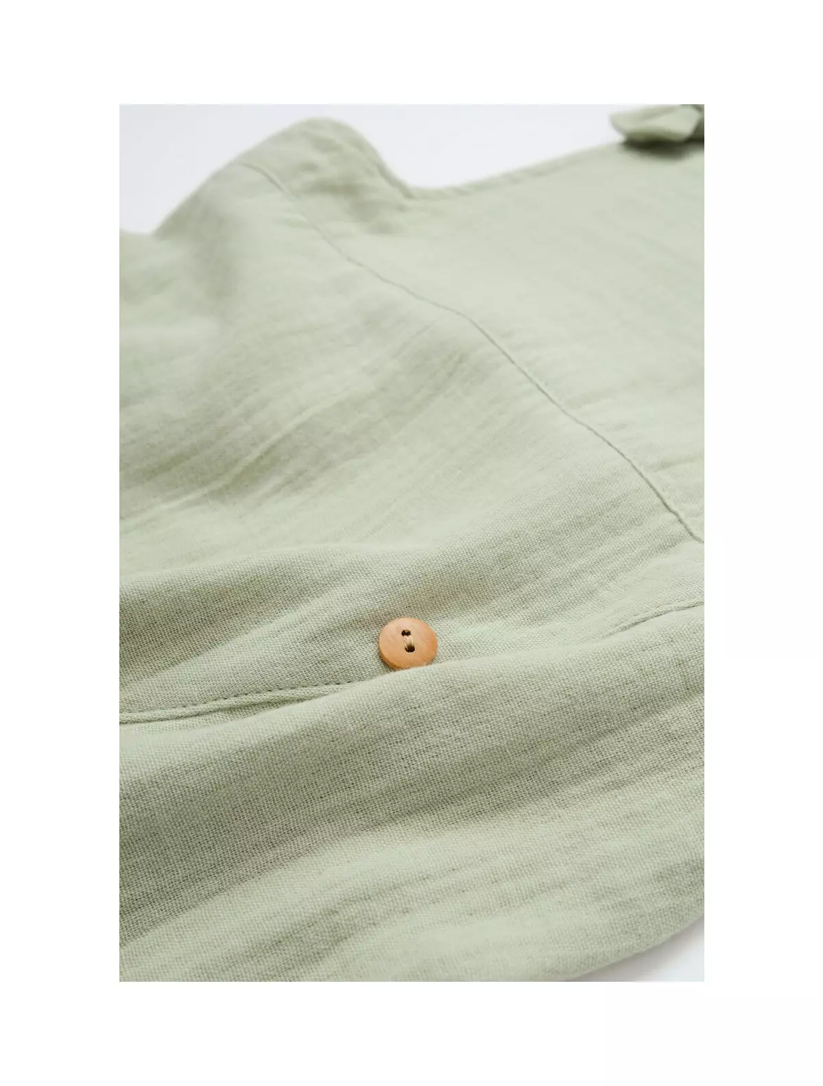 Salopeta de vara cu pantaloni lungi din muselina, BabyCosy, 100% bumbac organic, verde