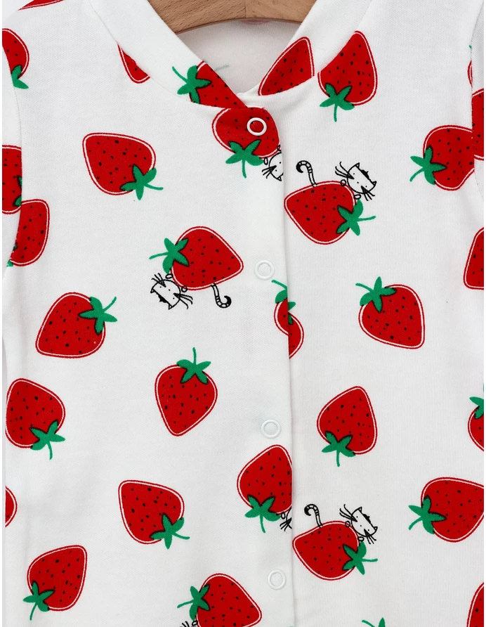 Salopeta Fruit Cat cu botosei model ecru picture - 2