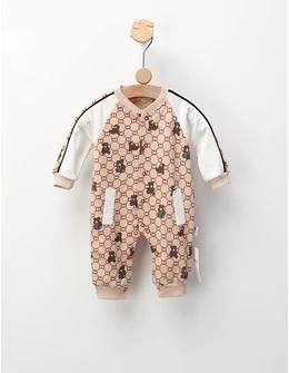 Salopeta Guggci Bear, cu bej