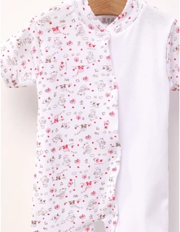 Salopeta Half, Birds and Bear MS alb-multicolor
