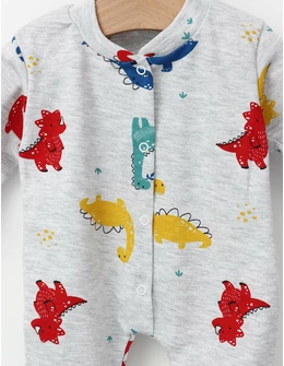 Salopeta Hey Dino cu botosei-gri