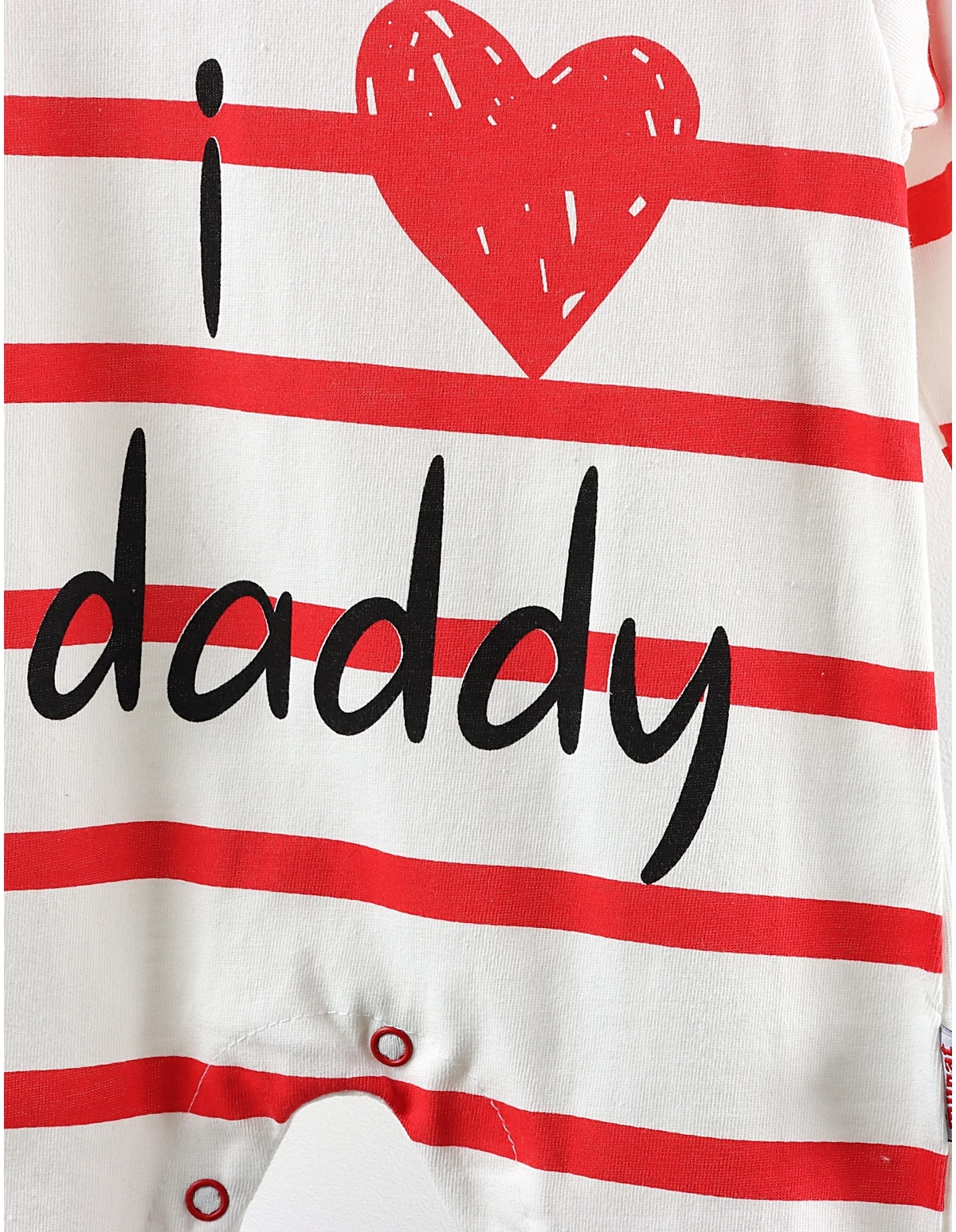 Salopeta I Love Daddy ecru-rosu