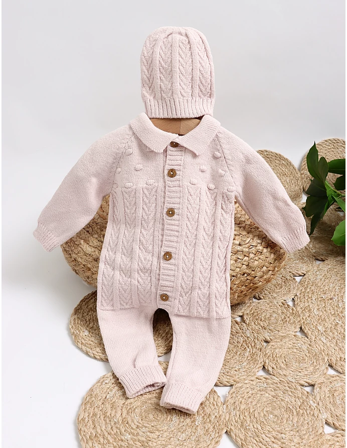 Salopeta Lana Naturala Geo roz picture - 4