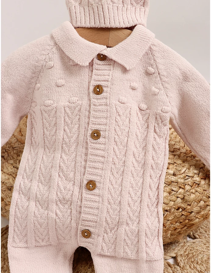 Salopeta Lana Naturala Geo roz picture - 5