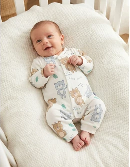 Salopeta Little Dude, alb-multicolor 56 (0-1 luni)