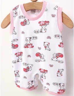 Salopeta Love Cats M-S model rosu-roz
