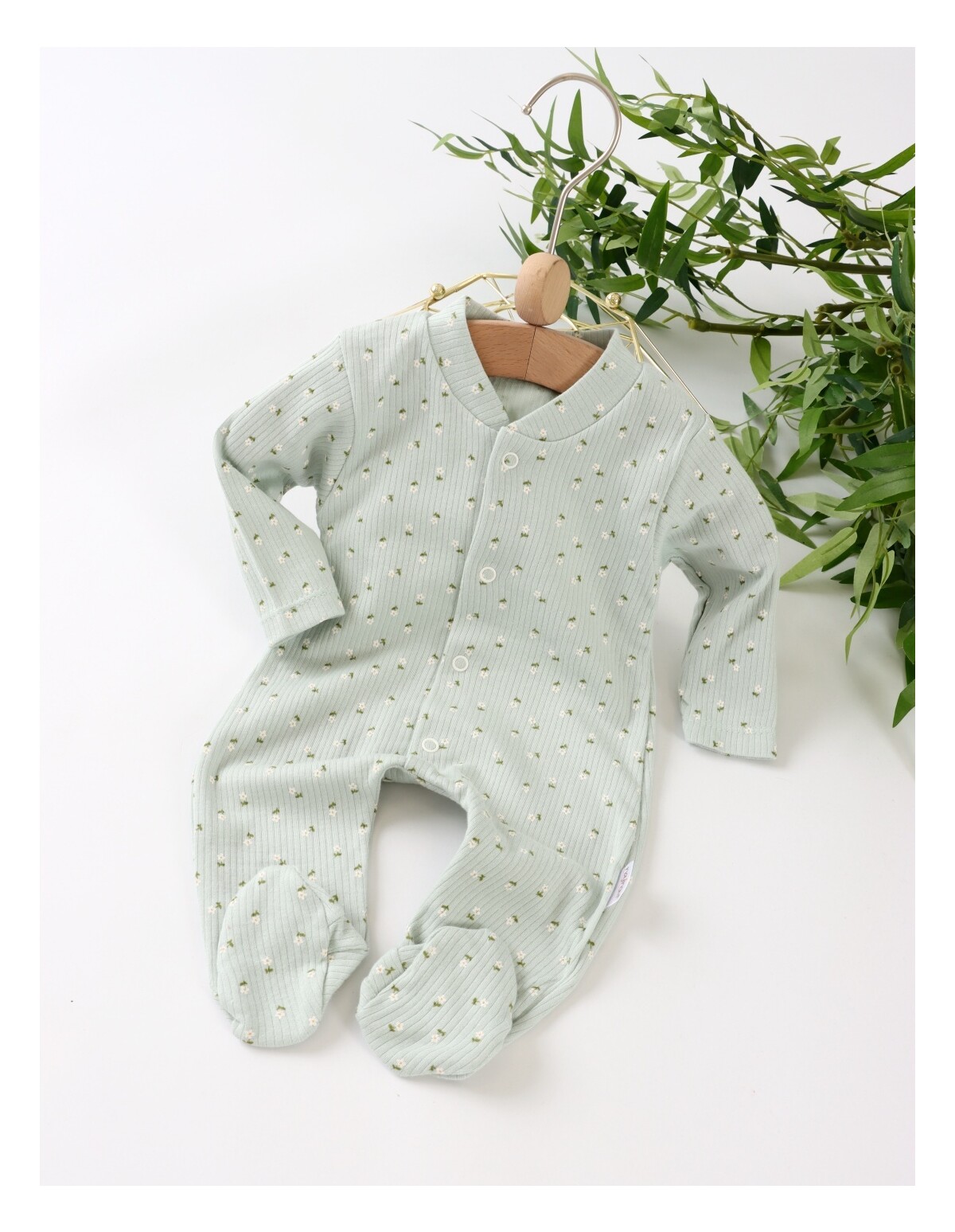 Salopeta Sanziana cu botosei, model verde