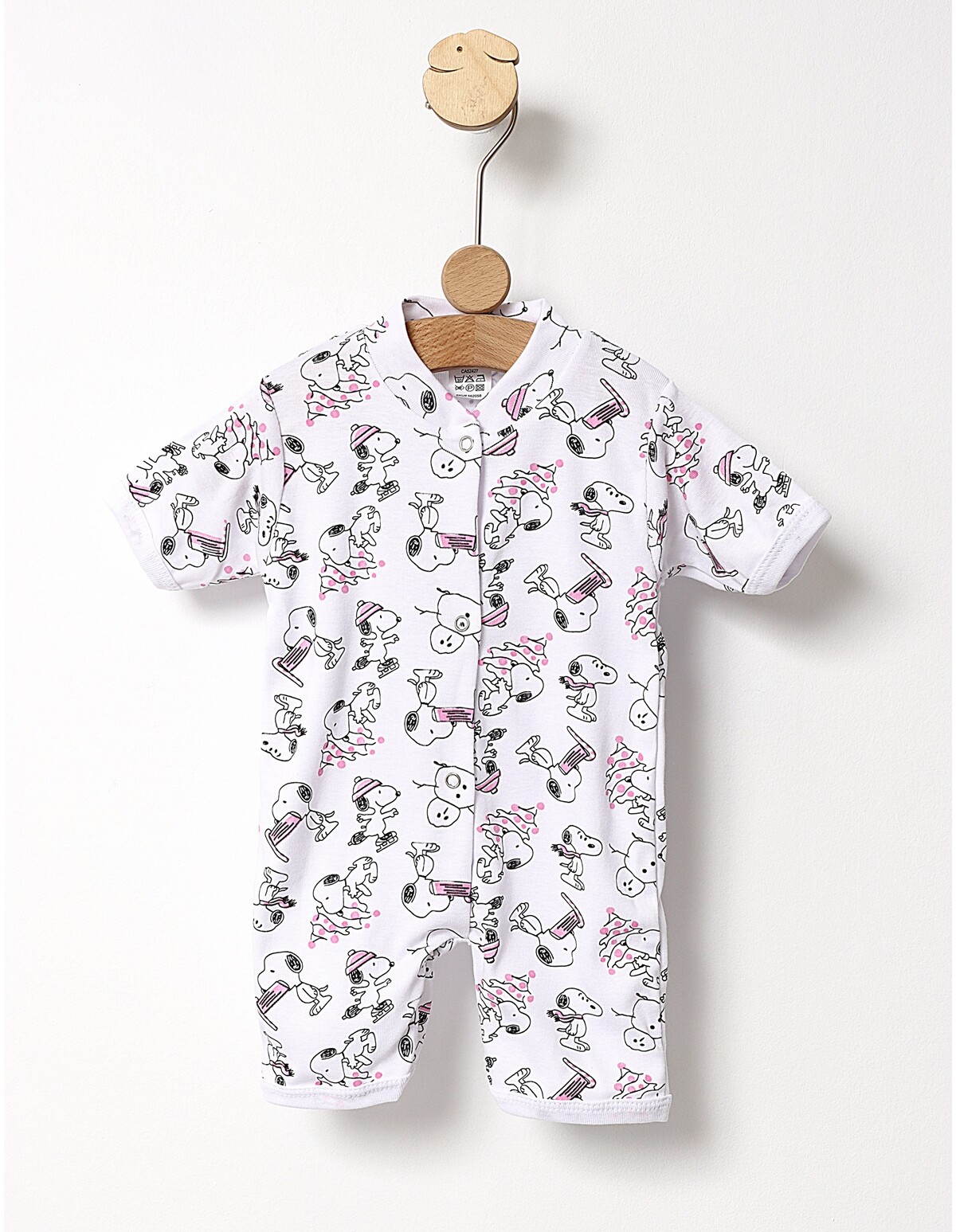 Salopeta Snoopy 2 MS alb-roz