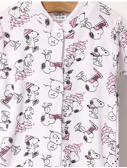 Salopeta Snoopy 2 MS alb-roz 2