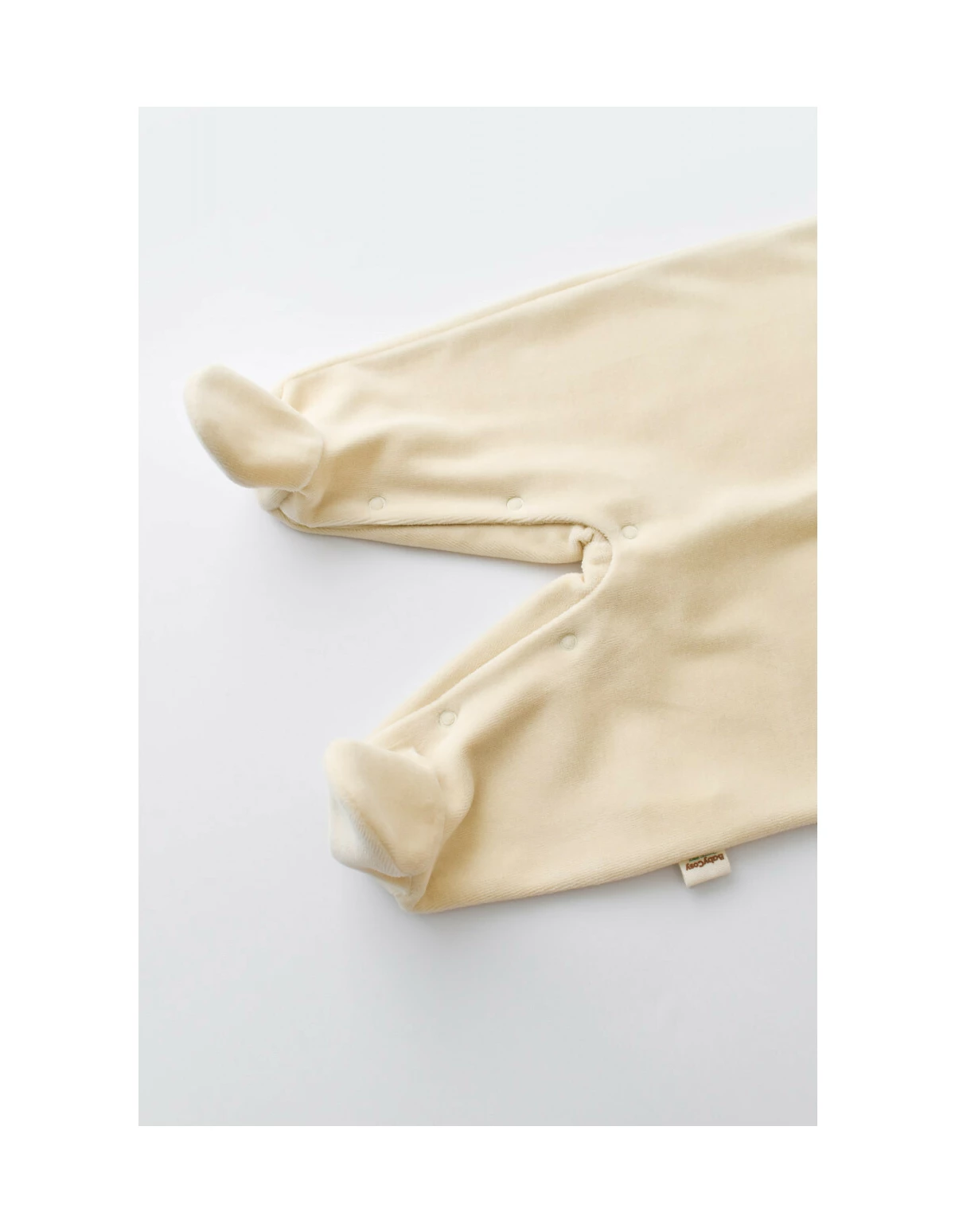 Salopeta Ursulet cu maneca lunga si botosei din 80%bumbac organic si 20% poliester - Crem, Baby Cosy