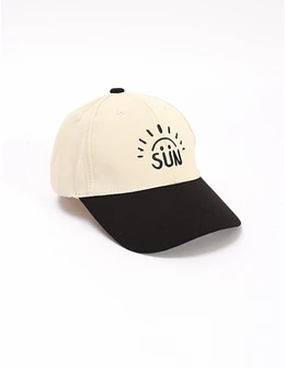 Sapca copii, Sun, ecru-negru