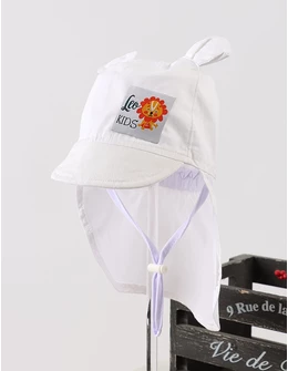 Sapca cu protectie la ceafa, Lion, alb