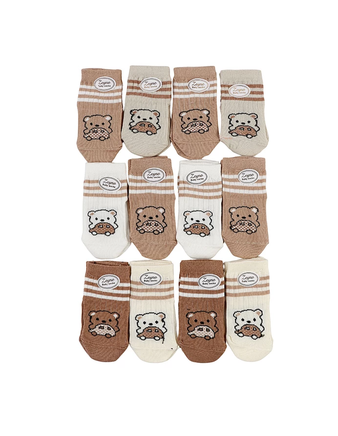 Set 12 pereschi sosete multicolor Urs-masina picture - 3