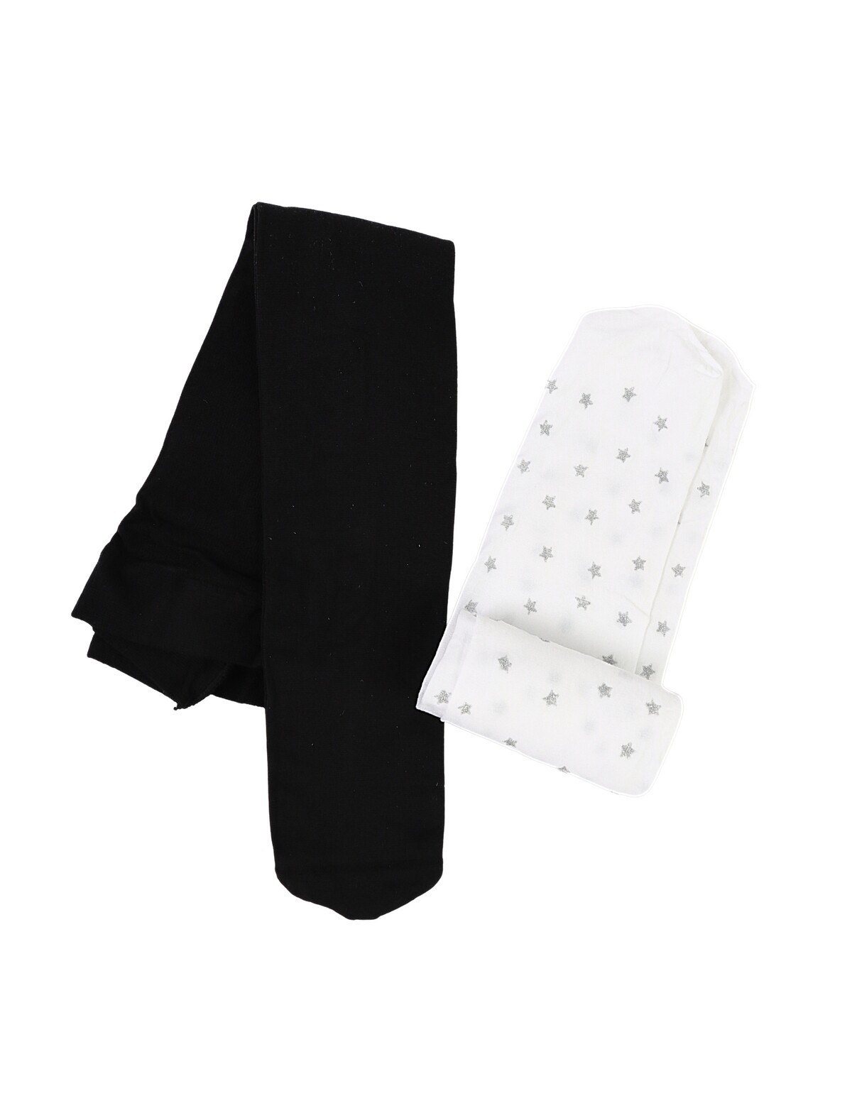 Set 2 dresuri alb si negru Micro 40 DEN stelute