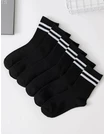 Set 2 perechi de sosete sport, negru cu dungi albe picture - 4