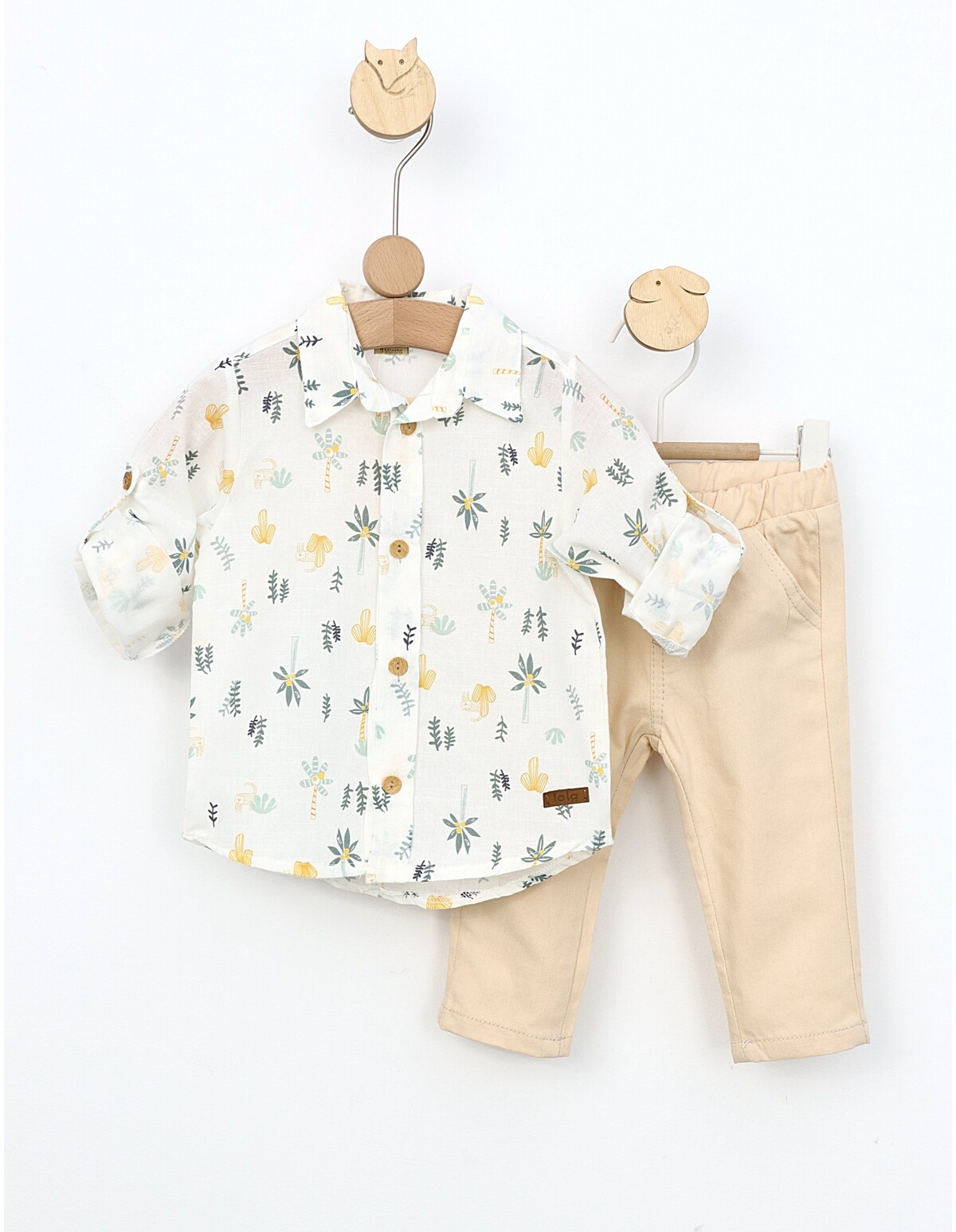 Set 2 piese elegant Havana alb-crem