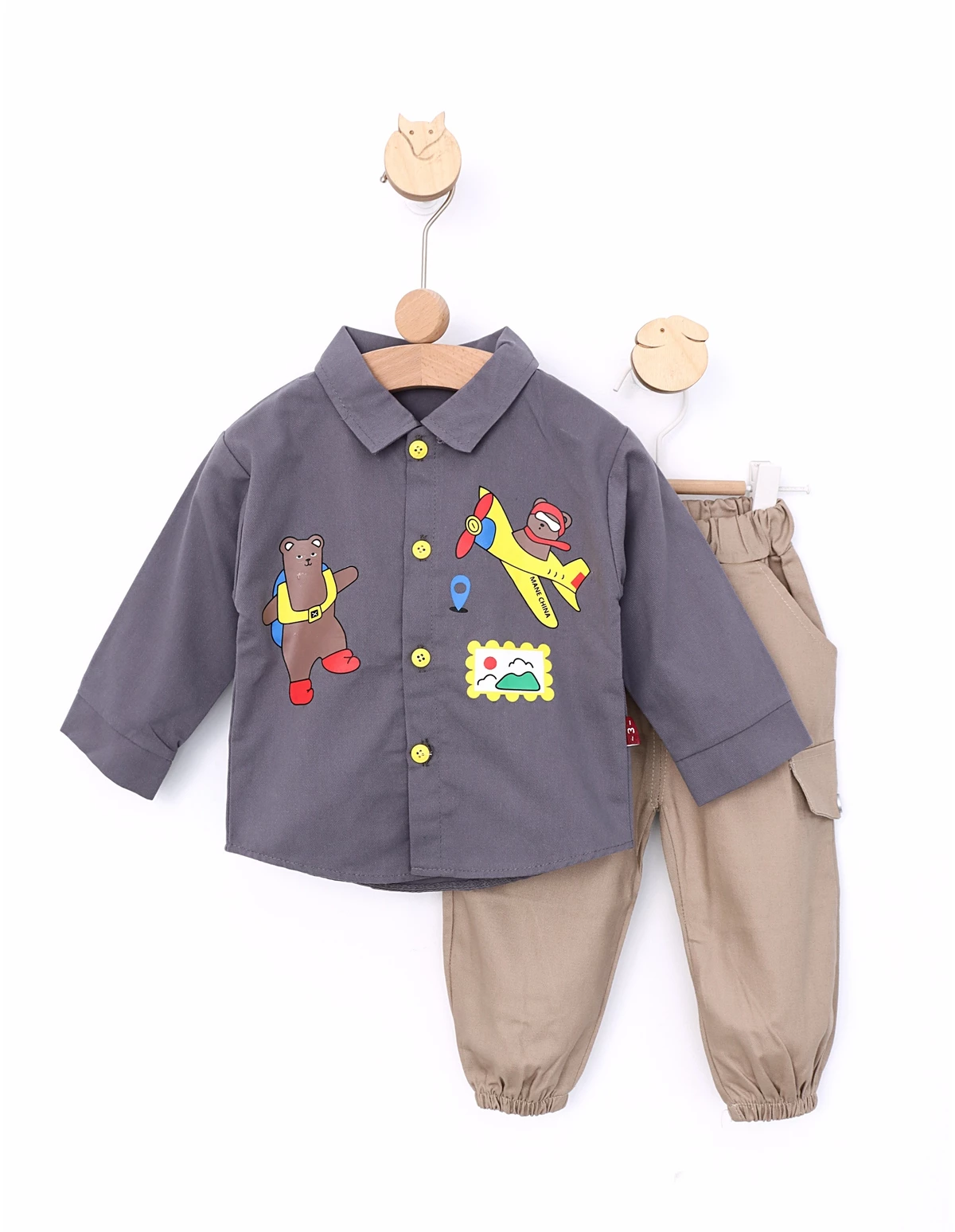 Set 2 piese Gabriel ursulet model gri