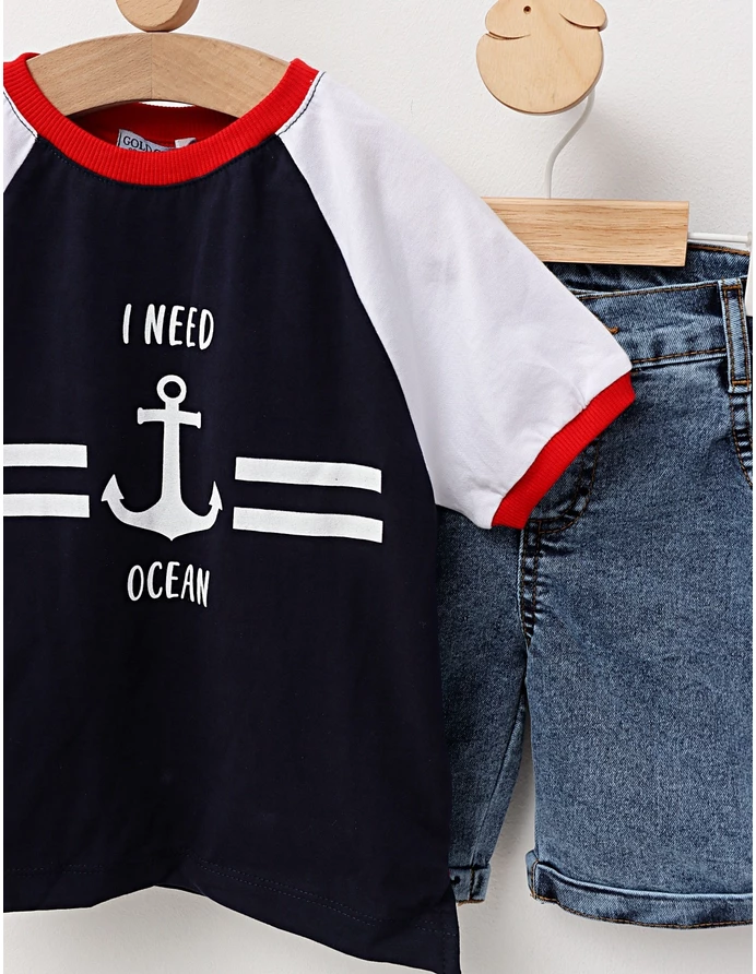 Set 2 piese 'I need ocean' bleumarin picture - 3