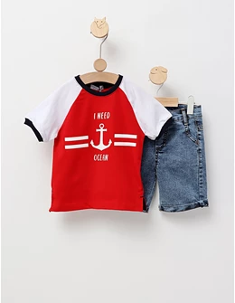 Set 2 piese 'I need ocean' rosu