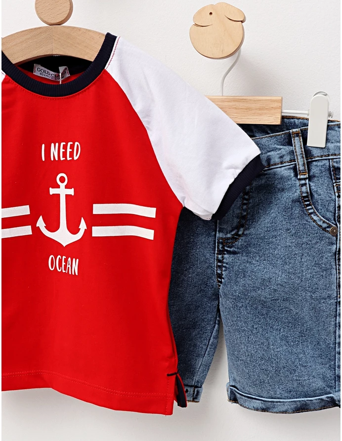 Set 2 piese 'I need ocean' rosu picture - 3