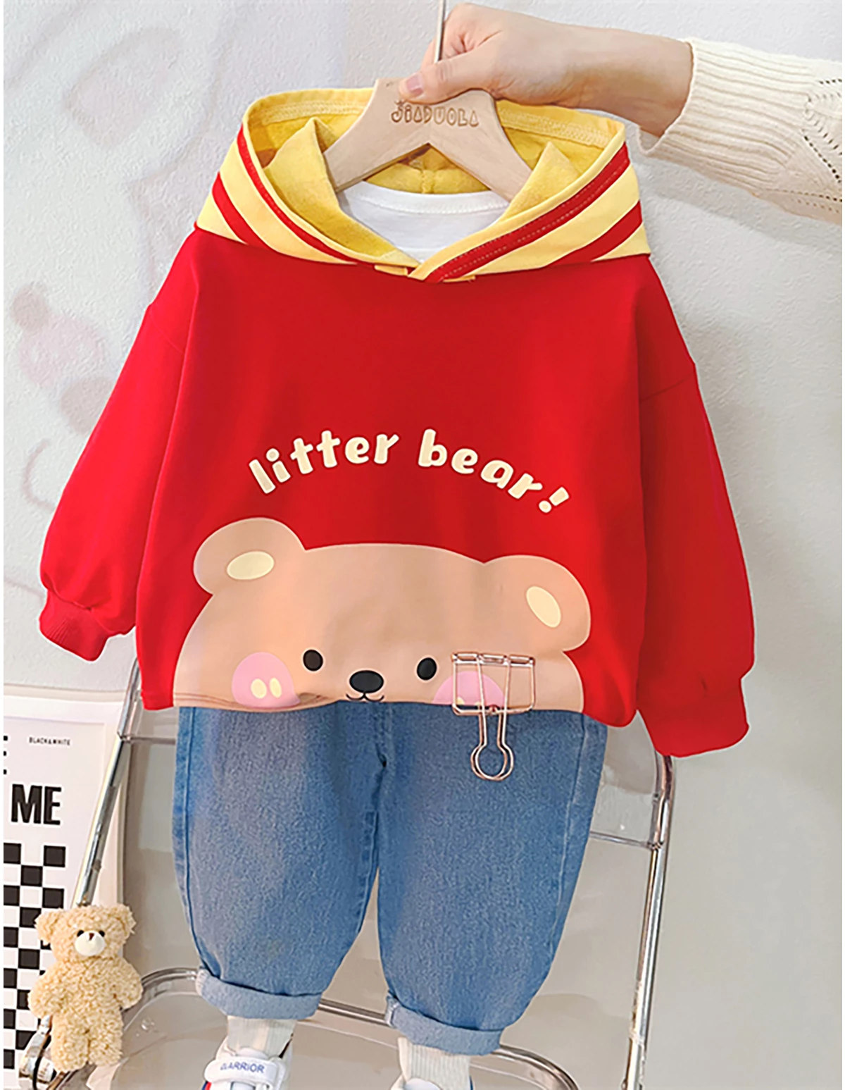 Set 2 piese Little Happy Bear rosu