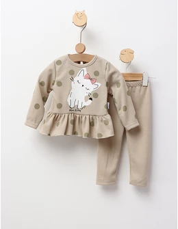 Set 2 piese mini Kitty verde