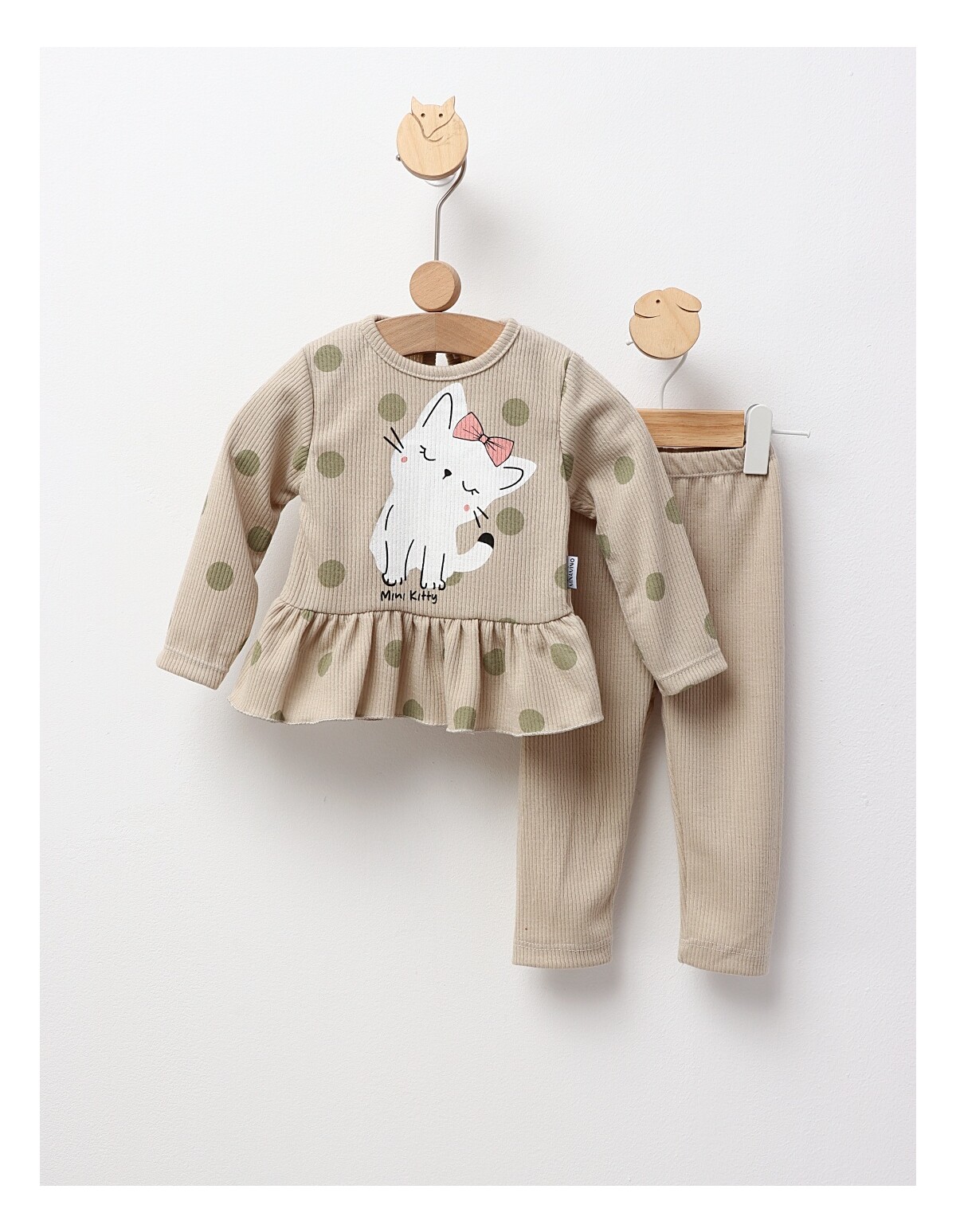 Set 2 piese mini Kitty verde