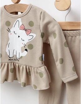 Set 2 piese mini Kitty verde