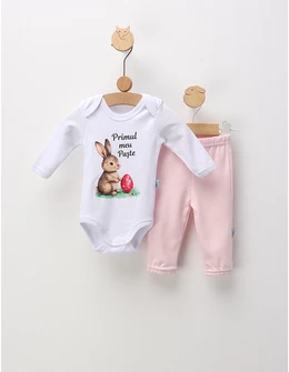 Set 2 piese Minikids, Primul Meu Paste, roz