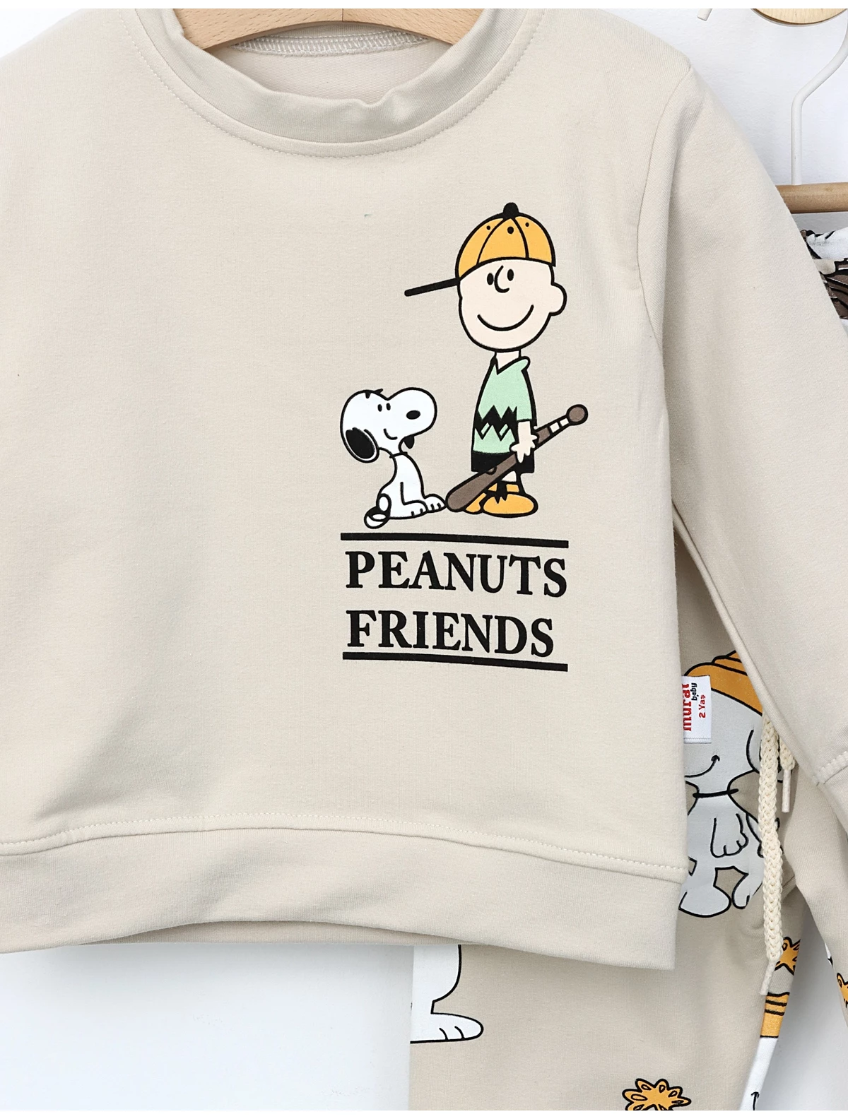 Set 2 piese Peanuts Friends crem
