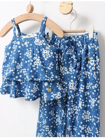 Set 2 piese Rose Kiz flowers albastru picture - 2