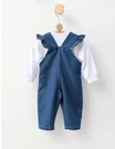 Set 2 piese Salopeta blug+Bluza Love, mov picture - 5