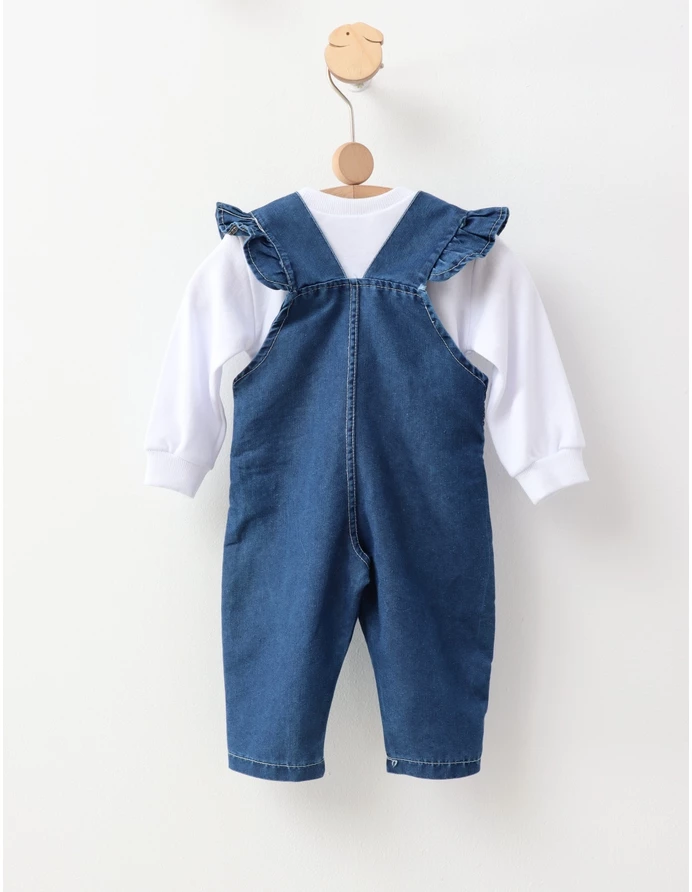 Set 2 piese Salopeta blug+Bluza Love, mov picture - 5