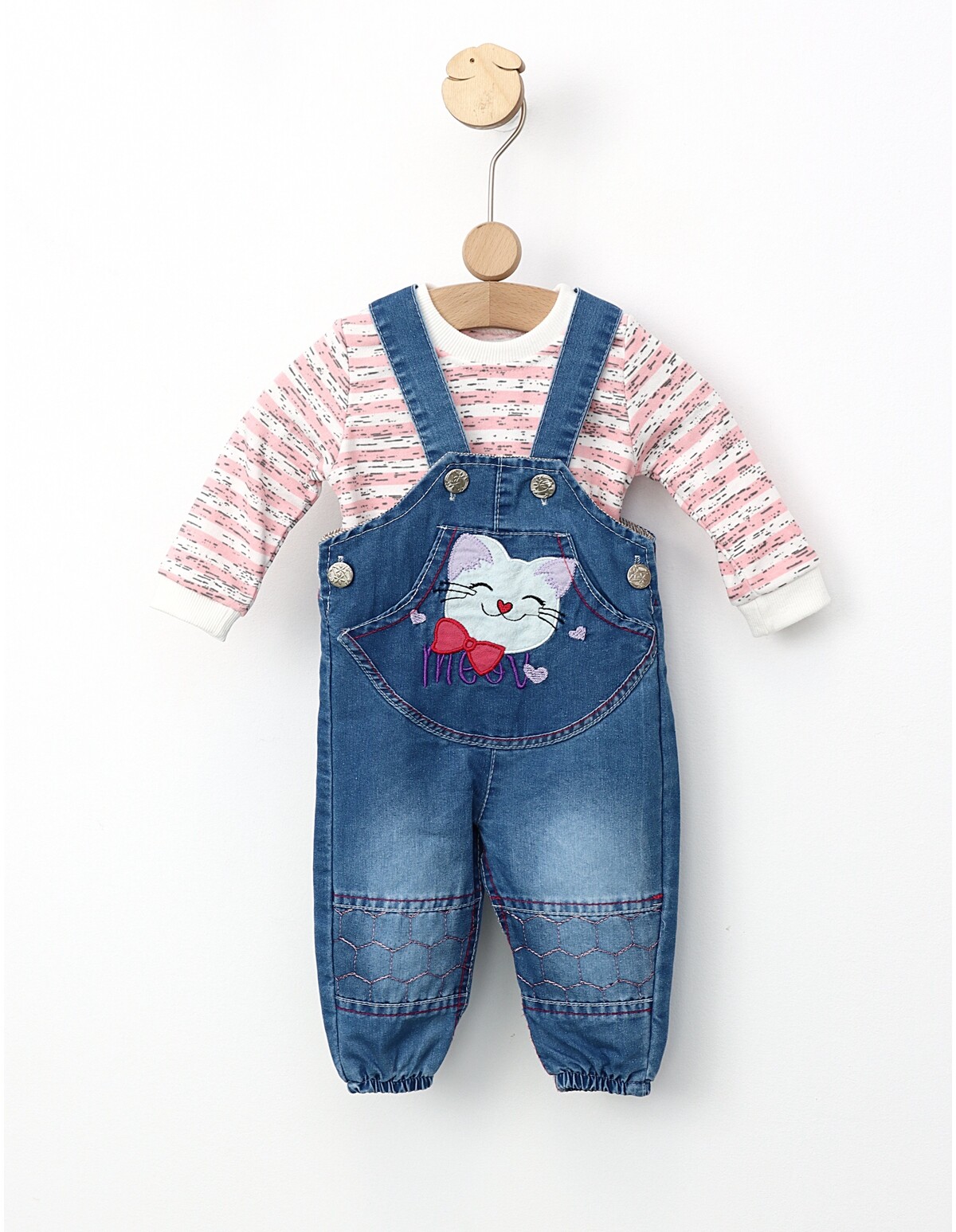 Set 2 piese Salopeta+Bluza Cat Love