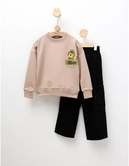 Set 2 piese Tiny trekker crem
