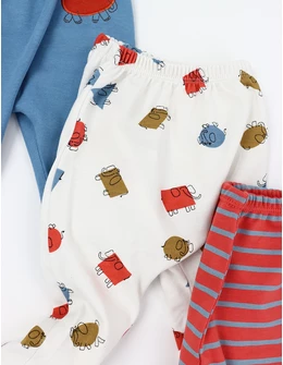 Set 3 pantaloni Elefantei multicolor 2