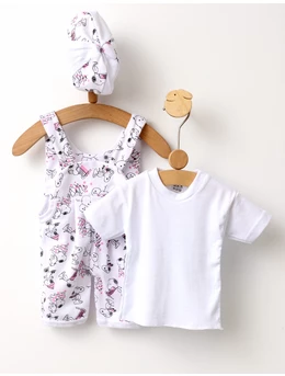 Set 3 piese bebelusi Snoopy alb-roz