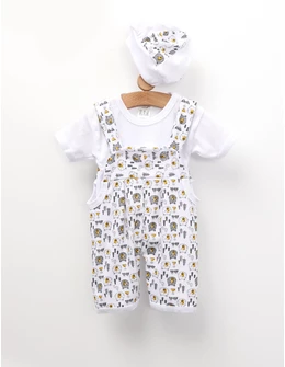 Set 3 piese bebelusi Wild Bear alb-gri