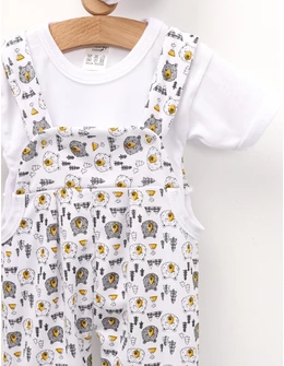 Set 3 piese bebelusi Wild Bear alb-gri