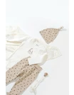 Set 3 piese: body, pantaloni si caciulita Girafa, BabyCosy, 100% bumbac organic 4