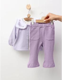 Set 3 piese, Cardigan, cu mov